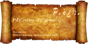 Pénzes Ágnes névjegykártya