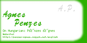 agnes penzes business card
